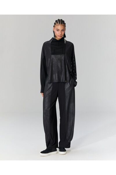 LAMANTE Deri Spor Yaka Bluz-S