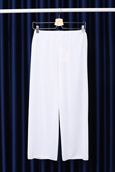 İmajButik White Elastic Waist Pants Lining
