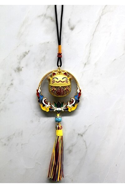 ÇERÇİCİ Colorful Tassel Lucky Cat Feng Shui Hanging Decoration Alk4452