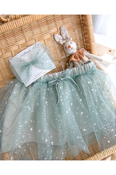 chipiques Mustard Green Children's Tutu Skirt with Bow Gift