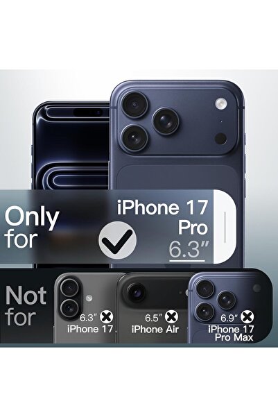 m.tk moveteck İphone 17 Pro Kılıf Tam Kamera Korumalı Magsafe Şarj Destekli Renkli Kenarlı Arkası Şeffaf Kapak