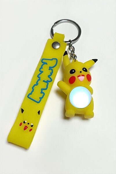 Ayena Moda سلسلة مفاتيح من السيليكون المضيء من AhEs Shopping Pkacu