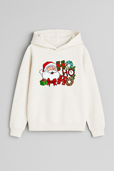 MODA سويت شيرت بقلنسوة للأطفال من الجنسين مطبوع عليه عيد الميلاد المجيد من سا...