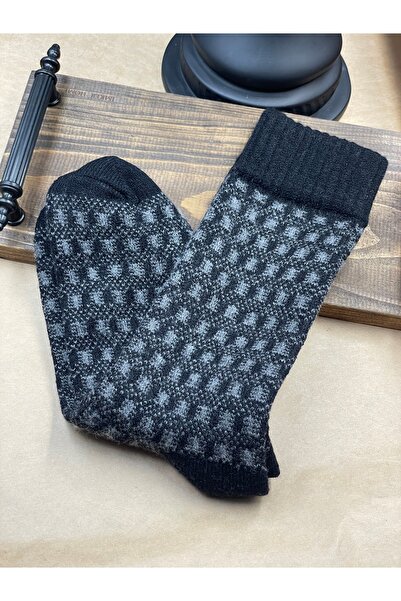 magıcgrange Winter Wool Men's Socks – Comfortable & Casual Knitted Model