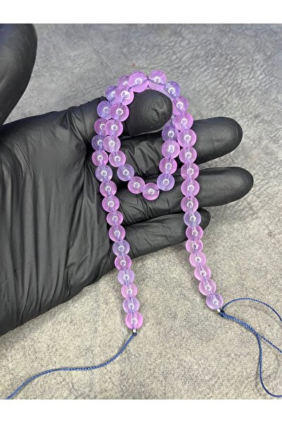 Mos Tespih Mărgele de sticlă liliac, piatră naturală (un set are 50 de mărgele)