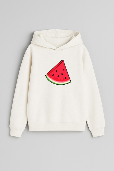 MODA Watermelon cu imprimeu Ecru Fete Băieți Copii cu glugă Swea tricou