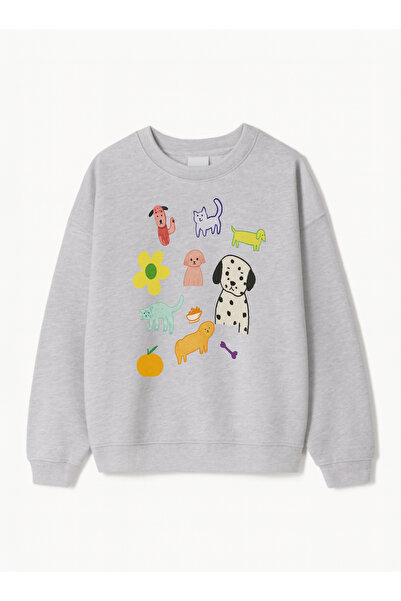 Disante Hanorac unisex oversize cu imprimeu Pet Parade – Gât cu gât rotund, f...