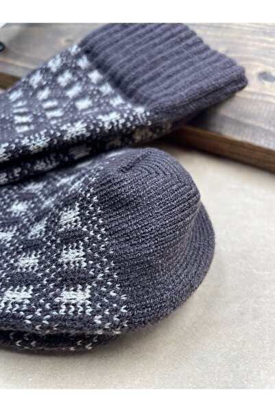 magıcgrange Winter Wool Men's Socks – Comfortable & Casual Knitted Model