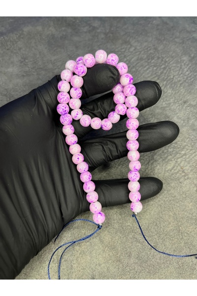 Mos Tespih سلسلة خرز زجاجي مزدوج اللون من الأحجار الطبيعية (سلسلة تحتوي على 5...