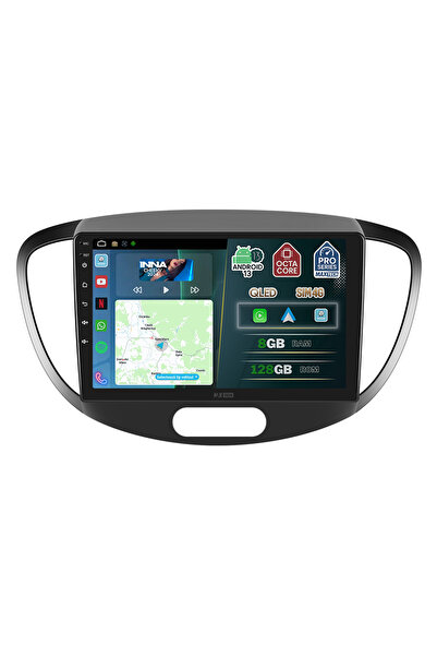 MaxTech Navigatie Hyundai i10 (2007-2013) dedicata, 8 GB Ram 128 GB Rom OctaCore, Carplay & Android auto