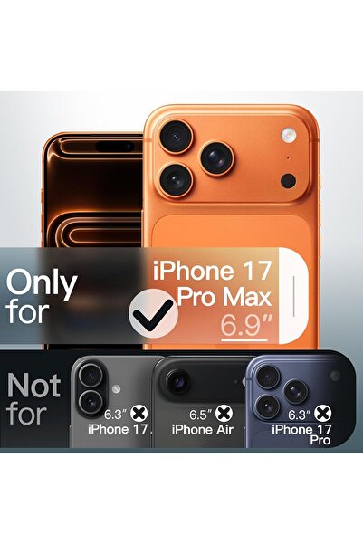 m.tk moveteck İphone 17 Pro Max Kılıf Tam Kamera Korumalı Magsafe Şarj Destekli Renkli Kenarlı Arkası Şeffaf Kapak