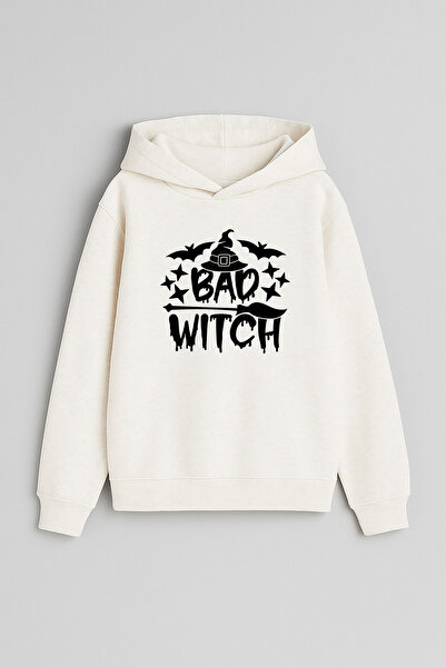 MODA Φούτερ Halloween Evil Witch με τύπωμα Ecru για κορίτσια και αγόρια με κο...