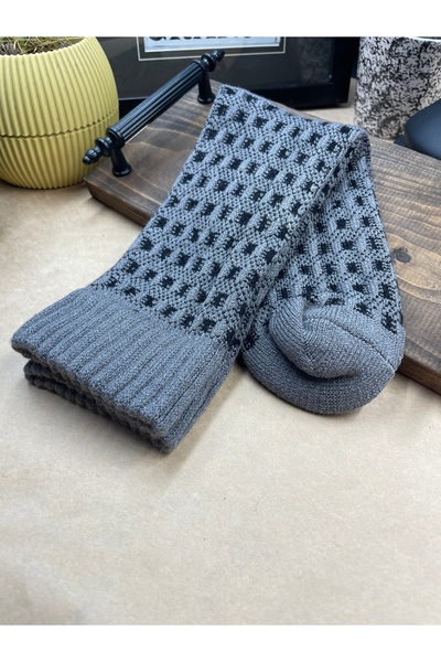magıcgrange Winter Wool Men's Socks – Comfortable & Casual Knitted Model