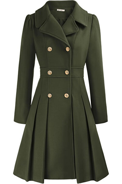 OEM Women's elegant coat, thick, casual, green 2XL