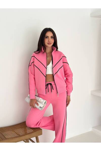 By Kuzey Aras Three Thread Zippered Tracksuit Set
