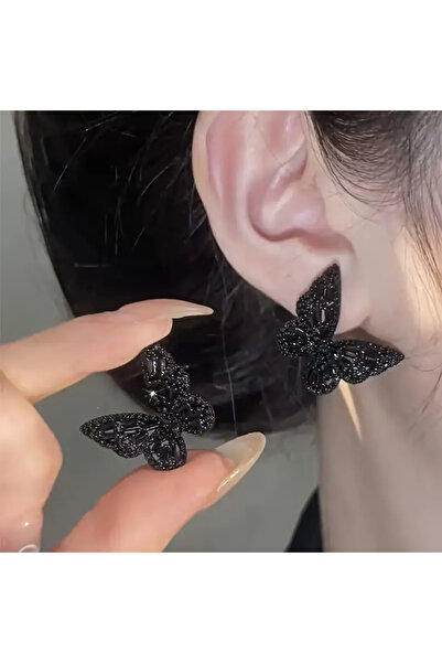 Fashionjewelery Dark Fly-Black Butterfly Earrings