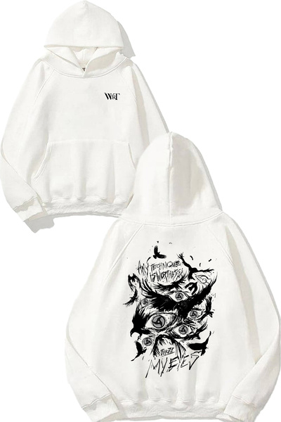 THEWERT Uchiha Itachi Naruto 6 Design Back Printed White Hooded Sweatshirt