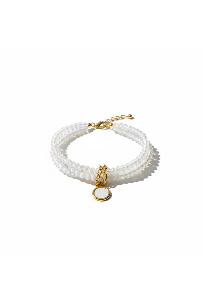 maia White Crystal 3 Row Women's Bracelet