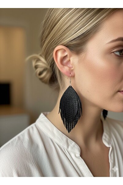 DENİZ TASARIM Küpe gerçek deri