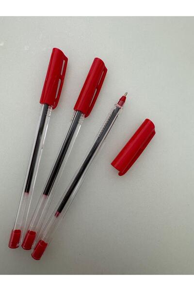 Pensan Ballpoint Pen Triangular Body Transparent Red (1 Piece)
