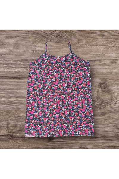 ESTA STORE Black Pink Blue White Floral Print String Strap Tank Top