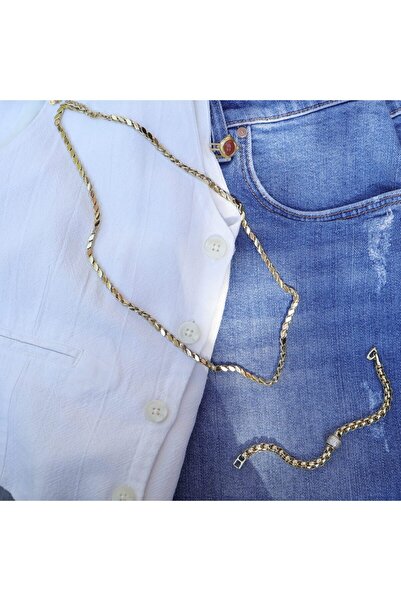 B Design jewelry Çelik Arpa Zincir Kolye