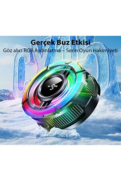 m.tk moveteck CX15 iOS Android Soğutucu 15W Manyetik + Arka Klips 2'si 1 Arada Yarı İletken Soğutma Fanı Radyatör