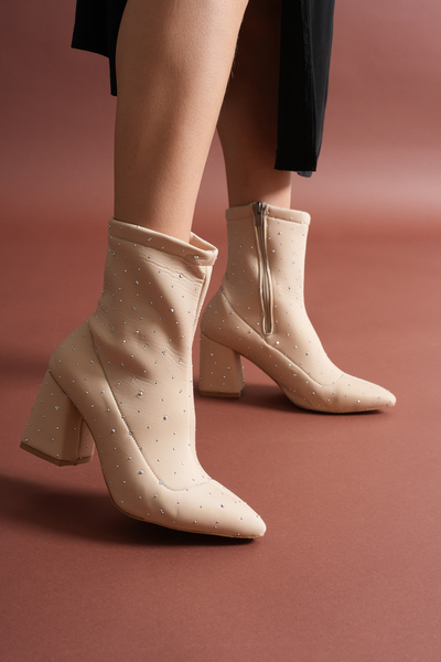 AUREA MILANO Stone Detailed Ankle Length Women's Boots