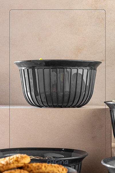 Stile Cucina Linea 3-Piece Practical Snack Bowl Anthracite 500 ml