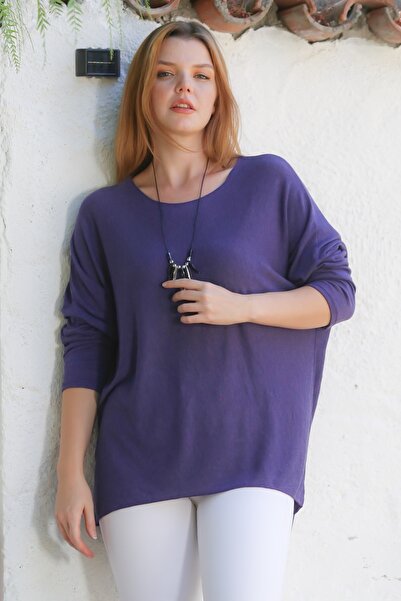 Chiccy Ιταλική μπλούζα με μακρύ μανίκι με λεπτή πλεκτή μπλούζα μονόχρωμη 78 63