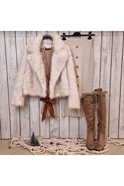 pudubutik Beige Fur Coat