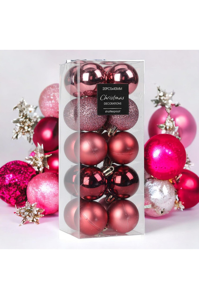 OEM Red Christmas tree decoration balls - set of 20 pieces