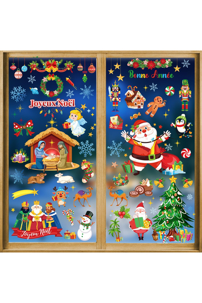 OEM Self-adhesive window stickers, Christmas pattern, set of 9 sheets