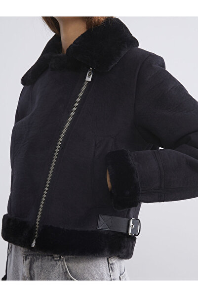 LC Waikiki Create Your Style from Uzg Store |   Biker Collar Women's Suede Look Coat