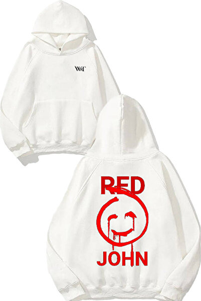 THEWERT Red John The Mentalist 2 Design Hanorac alb cu glugă imprimat pe spate