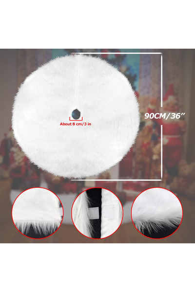 OEM White, fluffy skirt, diameter 90 cm, for holiday tree