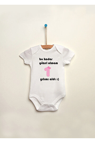 MODA It Took Me a Year to Be This Pretty Printed 100% Cotton Snap-On Baby Bod...