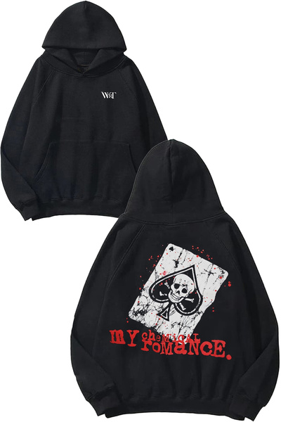 THEWERT My Chemical Romance 9 Design Back Printed Black Hooded Sweatshirt