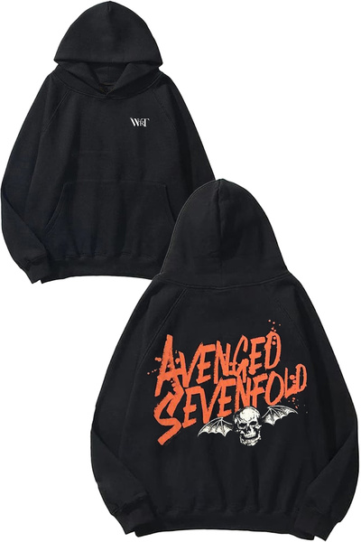 THEWERT Avenged Sevenfold 4 Design Back Printed Black Hooded Sweatshirt