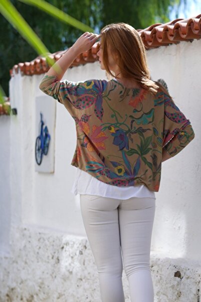 Chiccy Italian Camel Pool Collar Long Sleeve Patterned Thin Two-Piece Set Inside Sleeveless Combed Knitwear Blouse 70 60