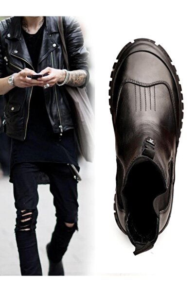 İBAY BLACK EDDY HAKİKİ DERİ ERKEK BOT BAĞCIKSIZ