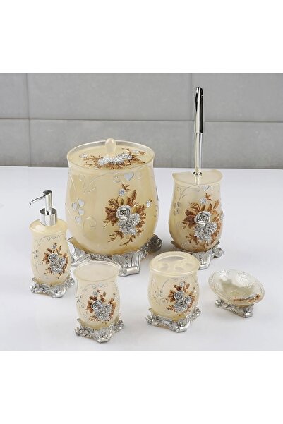 AROW Çırağan Home Polyester 6 Parça Banyo Takımı