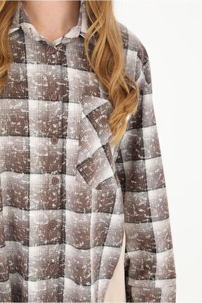 Moda Rosa 26K4431 - Beige - Plaid Shirt