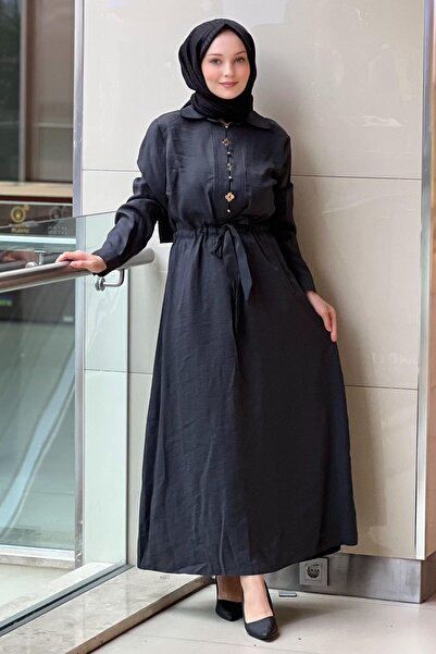 FUAT GÜRSEN Fuat Gürşen Semi-Closed Top, Gathered Waist Dress