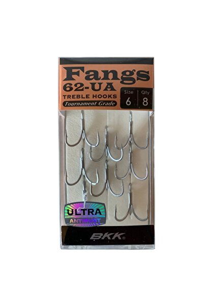 BKK Fangs-62 UA Üçlü Olta İğnesi 8'li Paket No:6