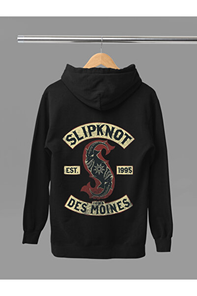 MAGORS Slipknot Printed Cotton Long Sleeve Ribbed 3-Ply Hooded Rock Sweatshirt