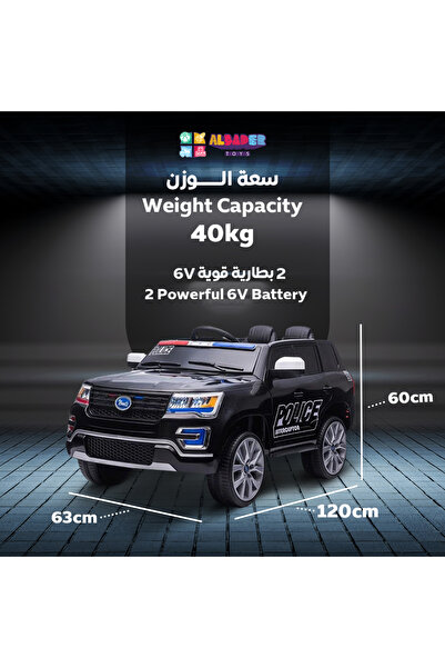 ALBADER Electric Ride On Car Police Ford with 2 Motors, Car Electric Vehicle Ford 12V Battery, Ride on Cars