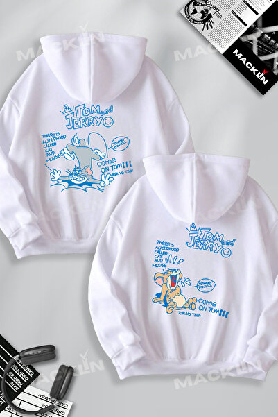 darkopia Dear Couple Combination Tom and Jerry Come on Back Printed Design Hooded Sweatshirt 2-Piece Set