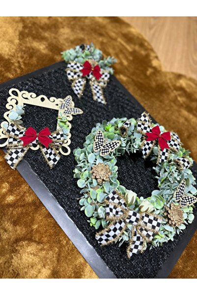 Marrone Kapı Süsü Paspas Priz Çerçevesi 3'lü Set