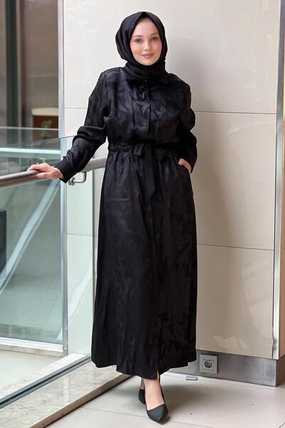 FUAT GÜRSEN Fuat Gürşen Floral Patterned Brooched Hidden Button Dress